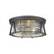 Z-Lite Cape Harbor 3 Light Flush Mount, Bronze & Clear 491F3-BRZ - alternate 1